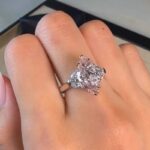 S925 6.0Ct Pink Marquise Cut Three Stone Engagement Ring In Sterling Silver - Image 2