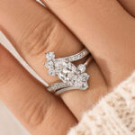 S925 1.5Ct Vintage Marquise Cut Enhancer Engagement Ring With Vine Shaped Engagement Ring