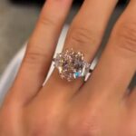S925 5.5Ct Pink Oval Cut Three Stone Engagement Ring Travel Ring In Sterling Silver