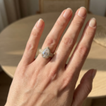S925 Luxe 4.0Ct Pear Cut Halo Engagement Ring Travel Ring In Sterling Silver - Image 4