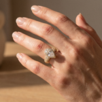 S925 Luxe 4.0Ct Pear Cut Halo Engagement Ring Travel Ring In Sterling Silver - Image 5