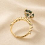 S925 Moissanite 4.0Ct Green Round Cut White Gold & Yellow Gold Engagement Ring - Image 11