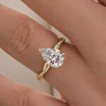 S925 2.0Ct Pear Cut Twist Engagement Ring In Sterling Silver