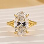 S925 5.0Ct Oval Cut Split Shank Engagement Ring In Sterling Silver - Image 3