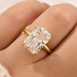 S925 Classic 6.5Ct Radiant Cut Engagement Ring Travel Ring In Sterling Silver