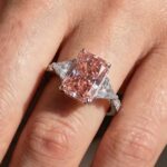 S925 5.0 Carat Radiant Cut Three Stone White Gold And Yellow Gold Engagement Ring With Hidden Halo - Image 12