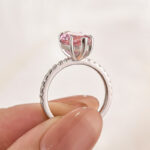 S925 Pink 4.0 Marquise Cut Engagement Ring In Sterling Silver - Image 4