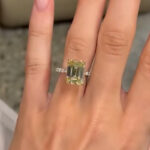 S925 3.5Ct Emerald Cut Yellow Two-Tone Engagement Ring In Sterling Silver - Image 3