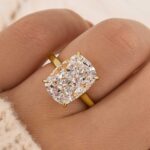 S925 8.5Ct Cushion Cut Hidden Halo Engagement Ring Travel Ring