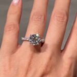 S925 Moissanite 2.0Ct Round Cut Engagement Ring In Sterling Silver - Image 2