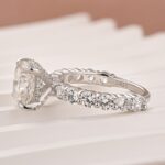 S925 Moissanite 3.0 Ct Cushion Cut White Gold Engagement Ring - Image 2