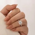 S925 Maxine Moissanite 2.0~3.0 Carat Square Princess Cut Engagement Ring - Image 7