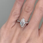 S925 Moissanite 3.0Ct Marquise Cut Twist Engagement Ring For Women - Image 2