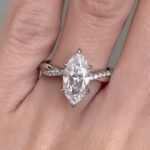 S925 Moissanite 3.0Ct Marquise Cut Twist Engagement Ring For Women