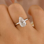 S925 Maxine Moissanite 2.5~4.0Ct Pear Cut Engagement Ring For Women - Image 9