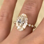 S925 5.0Ct Oval Cut Side Stone Yellow Gold&White Gold Engagement Ring For Woman