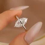 S925 Classic 1.0 ~3.0Ct Marquise Cut Solitaire Promise Ring For Women - Image 8