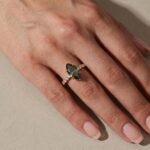 S925 White &Green Moissanite 3.0 Ct Marquise Cut Side Stone Yellow Gold Engagement Ring - Image 8
