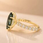 S925 White &Green Moissanite 3.0 Ct Marquise Cut Side Stone Yellow Gold Engagement Ring - Image 10