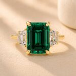 S925 Gorgeous Paraiba Tourmaline Radiant Cut&Emerald Cut Three Stone Engagement Ring - Image 4