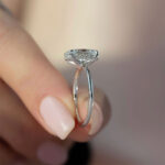 S925 Classic 4.0Ct Solitaire Oval Cut Hidden Halo Engagement Ring In Sterling Silver - Image 8