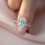 S925 Classic 4.0Ct Solitaire Oval Cut Hidden Halo Engagement Ring In Sterling Silver - Image 6