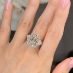S925 Maxine Romantic Elongated Cushion Cut Three Stone Engagement Ring - Image 2