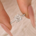 S925 2.0 Carat Cushion Cut White Sapphire Women's Engagement Ring