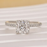 S925 2.0 Carat Cushion Cut White Sapphire Women's Engagement Ring - Image 4