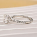 S925 2.0 Carat Cushion Cut White Sapphire Women's Engagement Ring - Image 5