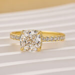 S925 2.0 Carat Cushion Cut White Sapphire Women's Engagement Ring - Image 8