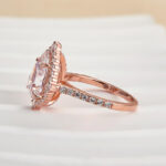 S925 3.0 Carat Stunning Halo Pear Cut Elegant Engagement Ring In Sterling Silver - Image 16