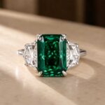 S925 Gorgeous Paraiba Tourmaline Radiant Cut&Emerald Cut Three Stone Engagement Ring - Image 9
