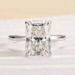 S925 Maxine Timeless Moissanite 3.5 Ct~4.5 Ct Radiant Cut Engagement Ring In Sterling Silver - Image 5