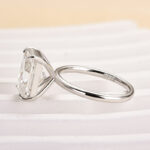 S925 Maxine Timeless Moissanite 3.5 Ct~4.5 Ct Radiant Cut Engagement Ring In Sterling Silver - Image 7