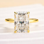 S925 Maxine Timeless Moissanite 3.5 Ct~4.5 Ct Radiant Cut Engagement Ring In Sterling Silver - Image 14