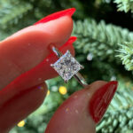 S925 Classic Square Princess Cut Engagement Ring for Women In Sterling Silver - Image 2