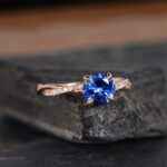 S925 Classic Twist 1.25 Carat Round Cut Blue Sapphire Engagement Ring For Her In Sterling Silver - Image 7