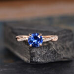 S925 Classic Twist 1.25 Carat Round Cut Blue Sapphire Engagement Ring For Her In Sterling Silver - Image 6