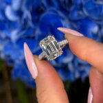 S925 Maxine Moissanite 4.5 Carat Emerald Cut Engagement Ring For Women - Image 2