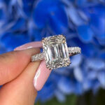 S925 Maxine Moissanite 4.5 Carat Emerald Cut Engagement Ring For Women