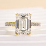 S925 Maxine Moissanite 4.5 Carat Emerald Cut Engagement Ring For Women - Image 6