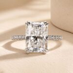 S925 Maxine 4.5 Carat Moissanite Radiant Cut  Engagement Ring - Image 3