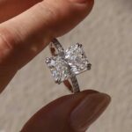 S925 Elegant 4.5Ct Radiant Cut Engagement Ring In Sterling Silver