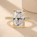S925 Maxine 4.5 Carat Moissanite Radiant Cut  Engagement Ring - Image 9