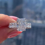 S925 Gorgeous Radiant Cut Engagement Ring For Women In Sterling Silver