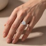 S925 Luxurious Round Cut 4 Prong Engagement Ring For Women In Sterling Silver - Image 11