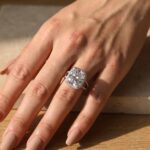 S925 Luxurious Split Shank Halo Cushion Cut Engagement Ring For Women In Sterling Silver - Image 2