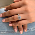 S925 Stunning Halo Round Cut Simulated Diamond Engagement Ring In Sterling Silver - Image 3