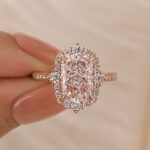 S925 Gorgeous Halo Radiant Cut Simulated Diamond Engagement Ring In Sterling Silver - Image 7